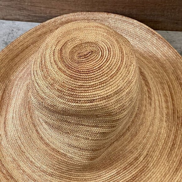NWT Lucy Barlow Natural Stitch Straw Braid Fiber Wide Brim Hat One Size Barneys main image 4